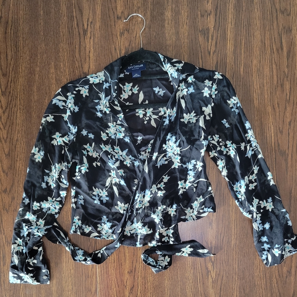 Ann Taylor Petite women's wrap blouse